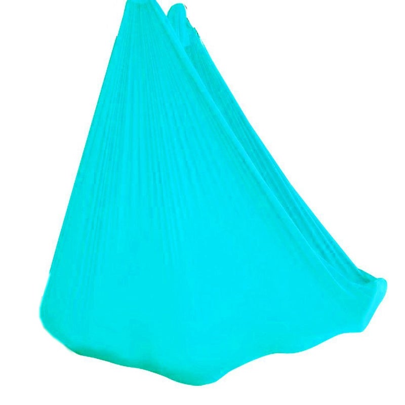 WELLSEM Aerial Yoga Hammock 5.5 Yards Aerial Pilates Silk Yoga Swing Set Include Carabiner,Daisy Chain, Pose Guide (Sky Bule) - Image 2